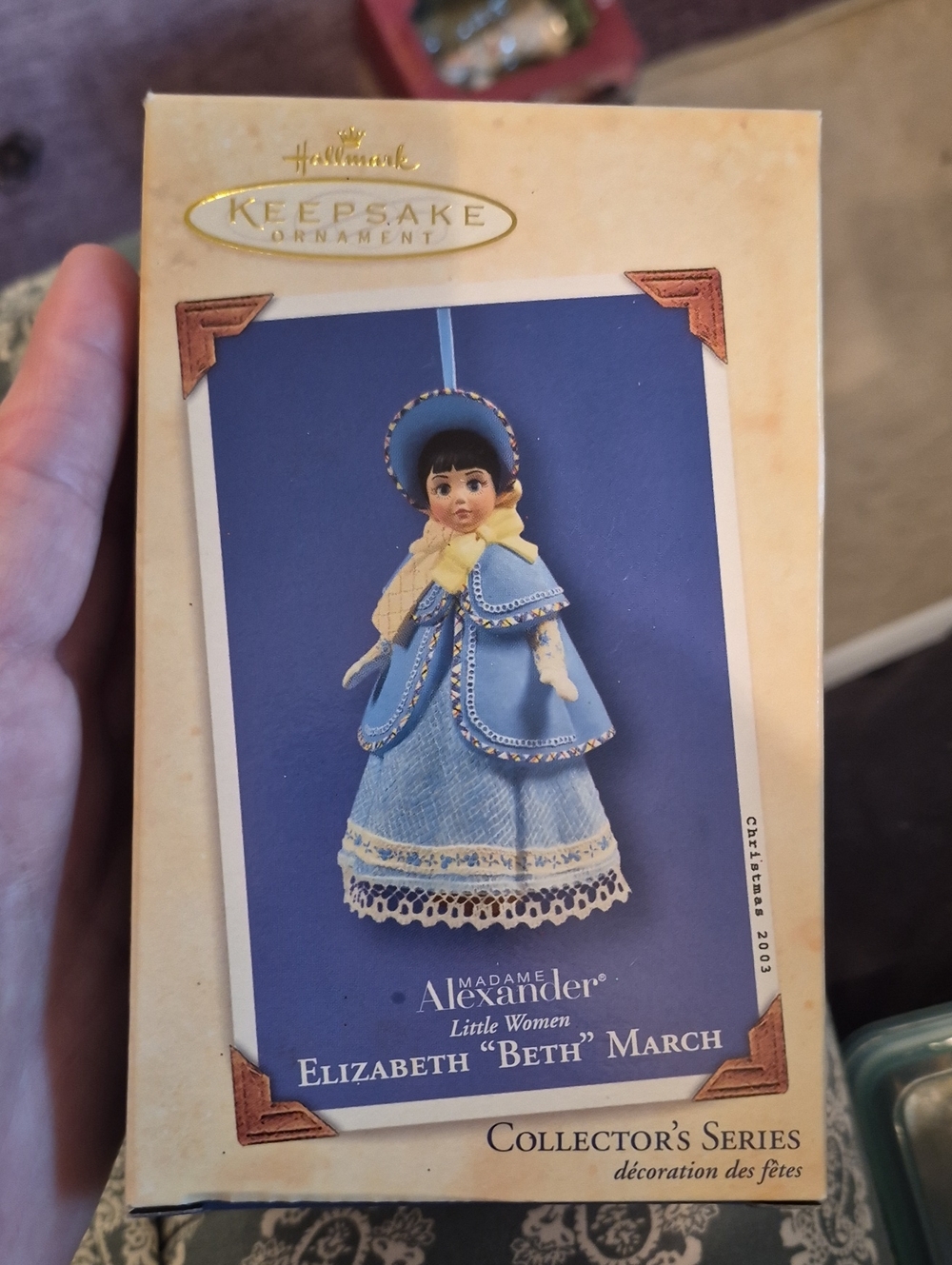 Madame Alexander Blue and Cream Doll Ornament